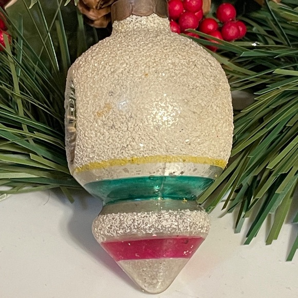 Vintage Mercury Glass Shiny Brite Double Indent Mica Ornament - Picture 5 of 7